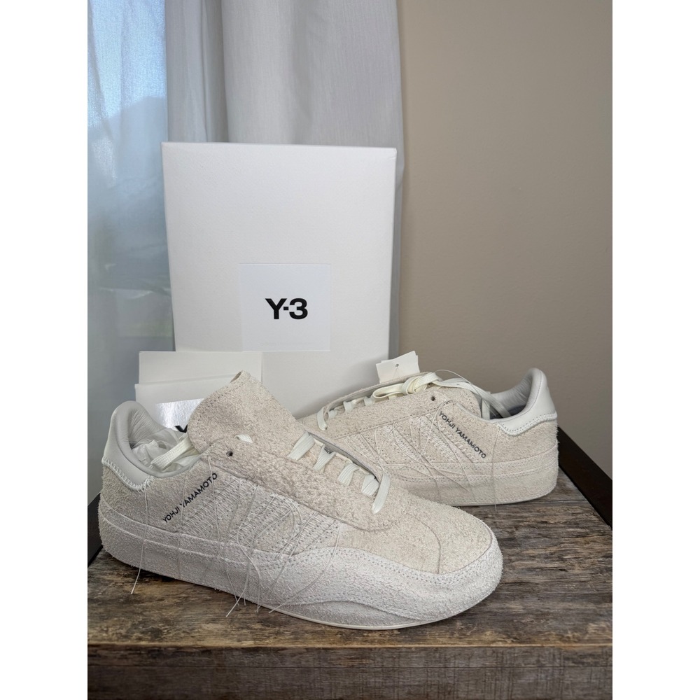 Y-3 ADIDAS Gazelle Halo Ivory Suede Sashiko Stitching Men's 8.5 NEW In Box